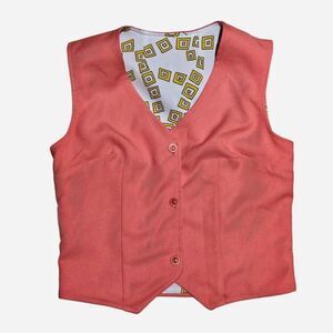 vintage boho indie coral button up vest